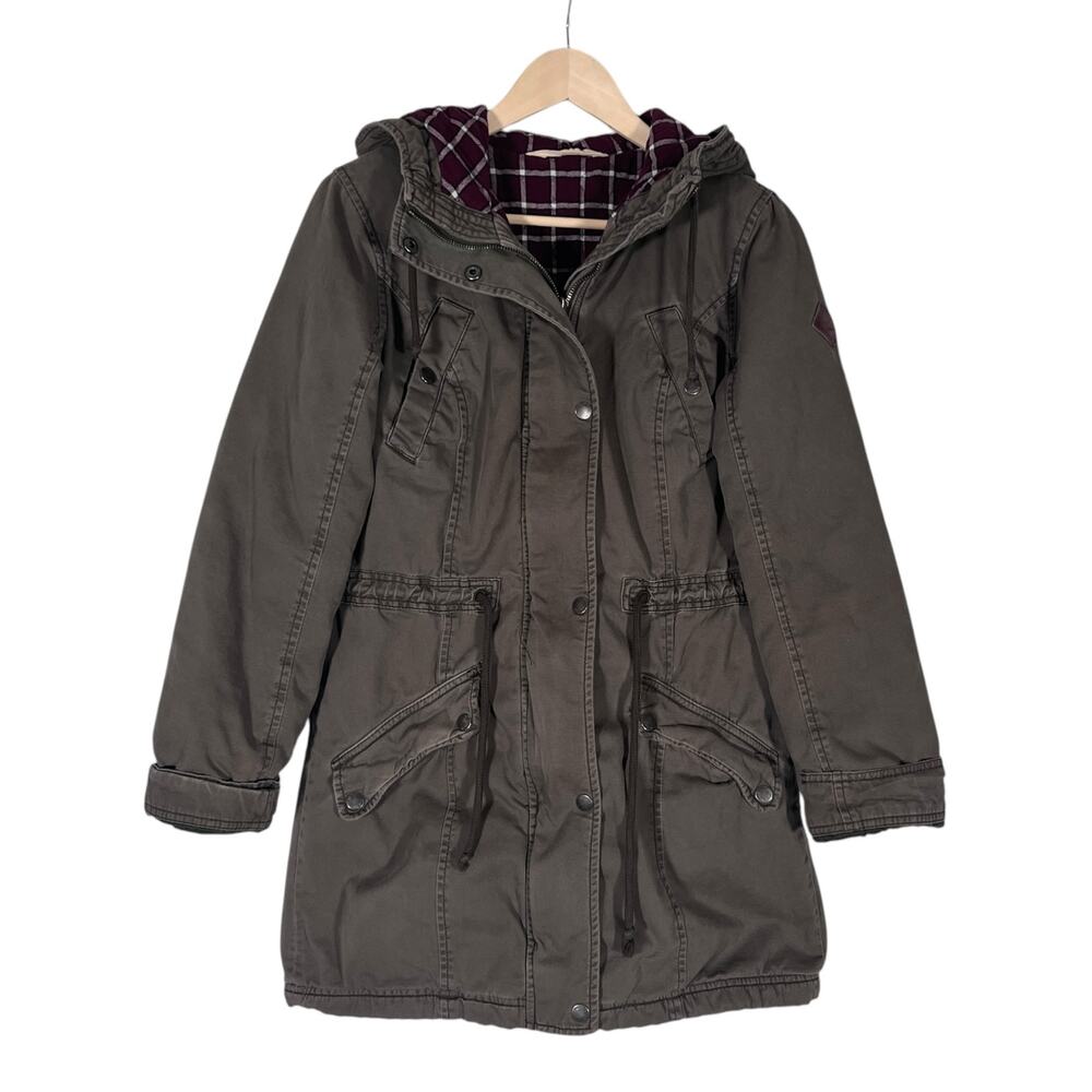 Hollister Jacket Womens Medium Utility Heavyweight Quilted Military Green